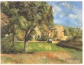 Pferd Kastanienbäume in Jas de Bouffan Paul Cezanne Szenerie